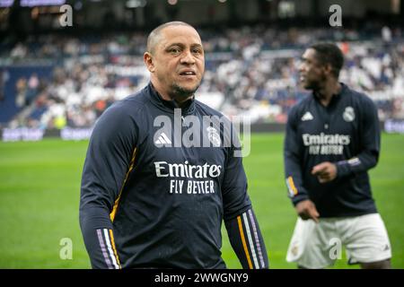 Madrid, Spain. 23rd Mar, 2024. Roberto Carlos seen before the Corazón Classic Match between Real Madrid Legends and FC Porto Vintage at Santiago Bernabéu Stadium. Final score; Real Madrid Legends 0:1 FC Porto Vintage. Credit: SOPA Images Limited/Alamy Live News Stock Photo