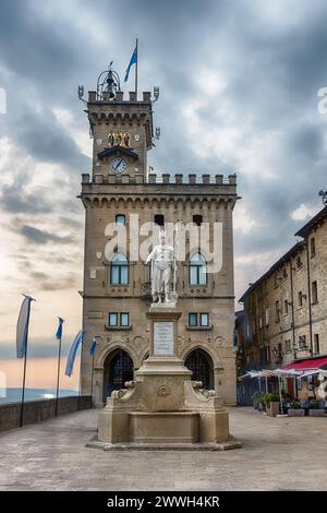 The iconic Public Palace of San Marino: a historic gem nestled in the heart of the World's oldest Republic and one of the main landmarks of the countr Stock Photo