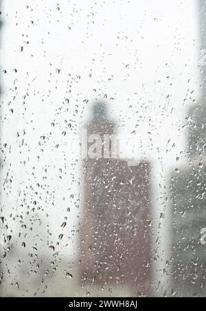 Raindrops on Window in New York City, USA  2024 Stock Photo