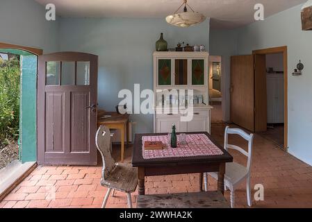 Kitchen-living room in a farmhouse from the 19th century, Schwerin-Muess Open-Air Museum of Folklore, Mecklenburg-Western Pomerania, Germany Stock Photo