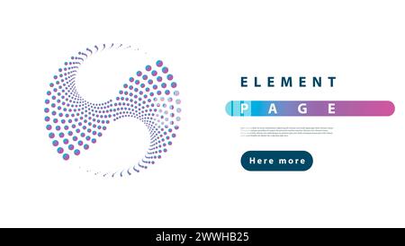Dotted abstract concentric circle. Spiral radial lines. Twirl design. Vortex illustration Stock Vector
