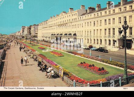 Vintage postcard of The Carpet Gardens, Eastbourne, Sussex, 1970s. Stock Photo