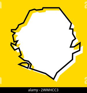 Sierra Leone - solid black silhouette map of country area. Simple flat ...