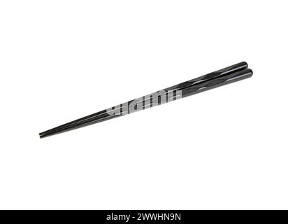 Black wooden chinese chopsticks isolated on white background Stock Photo
