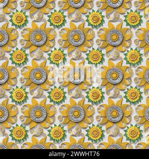 Flower pattern with leaves. Floral bouquets flower compositions. Floral pattern Stock Vector