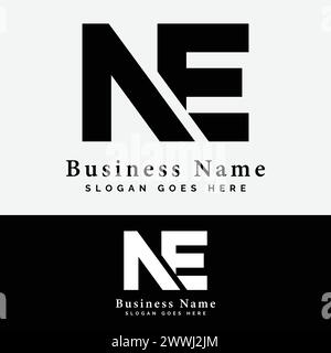 N, E, NE letter Logo Design. Alphabet NE initial logo vector Illustration Stock Vector