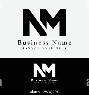 N, M, NM letter Logo Design. Alphabet NM initial logo vector Illustration Stock Vector