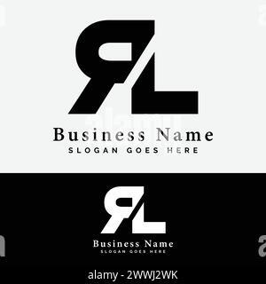 R, L, RL letter Logo Design. Alphabet RL initial logo vector Illustration Stock Vector