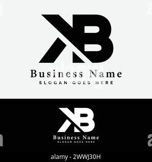 K, B, KB letter Logo Design. Alphabet KB initial logo vector Illustration Stock Vector