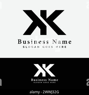 K, KK letter Logo Design. Alphabet KK initial logo vector Illustration Stock Vector