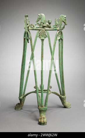 Bronze rod tripod stand Greek Period: Archaic early 6th century BCE Stock Photo