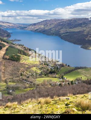 Loch Earn and the village of Lochearnhead, Perthshire,Scotland, UK Stock Photo