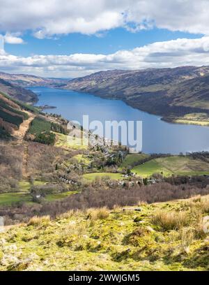 Loch Earn and the village of Lochearnhead, Perthshire,Scotland, UK Stock Photo