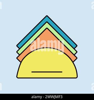 Napkins and napkin holder vector color icon. Kitchen appliance. Graph symbol for cooking web site design, logo, app, UI Stock Vector