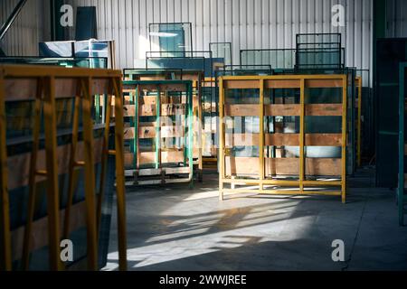 Blanks for the production of double-glazed windows Stock Photo
