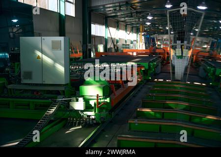 Modern grinding and polishing machine in a production workshop Stock Photo