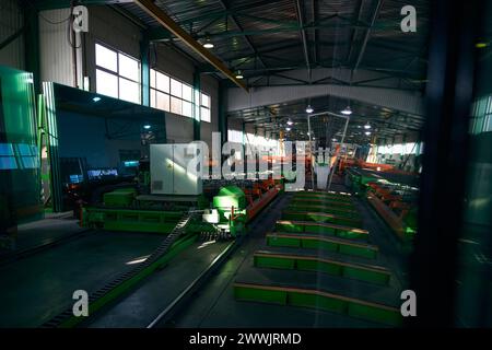 Grinding and polishing machine in a production workshop Stock Photo