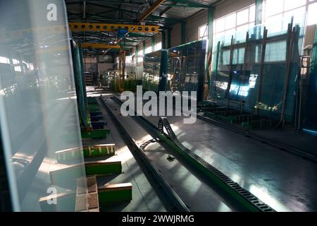 Production workshop in a modern window production Stock Photo