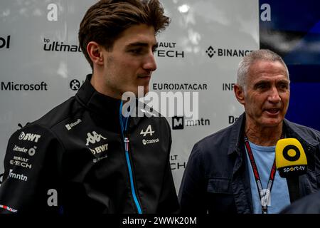 Melbourne, Australia, 24th Mar 2024, Mick Doohan and Jack Doohan, The reserve driver for the Alpine team attending qualifying, round 03 of the 2024 Formula 1 championship. Credit: Michael Potts/Alamy Live News Stock Photo