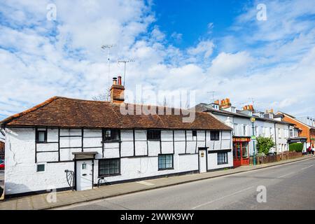 Grade II listed 20-22 Grey's Road, 16th to 17th century timber framed cottages, historic buildings in Henley-on-Thames, a town in south Oxfordshire Stock Photo