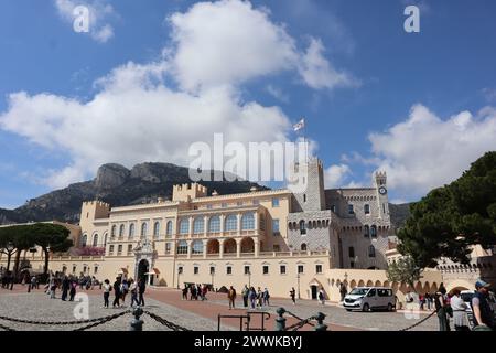 Prince's Palace of Monaco (Palais Princier de Monaco) on a Sunny Day Stock Photo