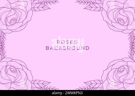 hand drawn roses background illustration design vector Stock Vector