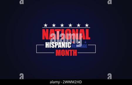 Celebrating National Hispanic Heritage Month text with usa flag illustration design Stock Vector