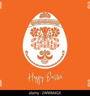 Easter Eggs ornament.Vector emplate for laser cutting, wood carving, paper cut and printing. Vector illustration. Stock Vector