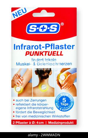 SOS Infrarot Pflaster Punktuell isolated on white background Stock Photo