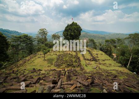 Megalithic sites Gunung Padang, Cianjur, West Java, Indonesia Stock Photo