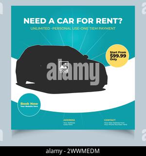 cars for sale & rent brochure, mockup flyer. Vector illustration Stock Vector