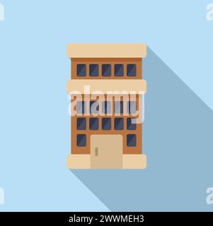 Old multistory building icon flat vector. Real estate company. Modern design Stock Vector