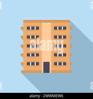 Clinic building icon flat vector. Real estate company. Street exterior area Stock Vector