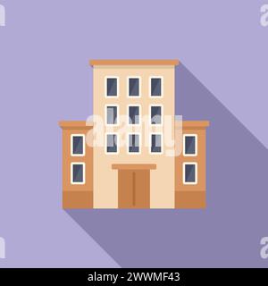 Small area building icon flat vector. Real estate company. Home apartment Stock Vector