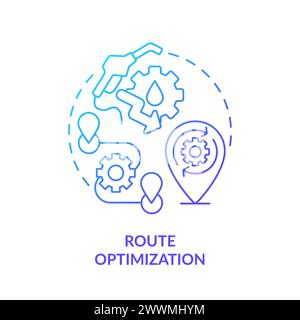 Route optimization blue gradient concept icon Stock Vector