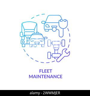 Fleet maintenance blue gradient concept icon Stock Vector