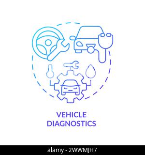 Vehicle diagnostics blue gradient concept icon Stock Vector
