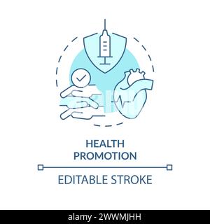 Health promotion soft blue concept icon Stock Vector