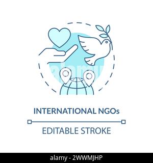 International NGOs soft blue concept icon Stock Vector