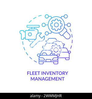 Fleet inventory management blue gradient concept icon Stock Vector