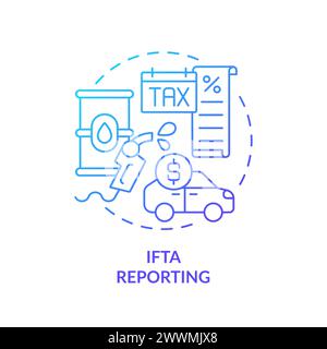 IFTA reporting blue gradient concept icon Stock Vector
