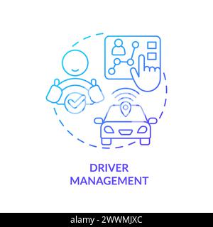 Driver management blue gradient concept icon Stock Vector