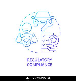 Regulatory compliance blue gradient concept icon Stock Vector