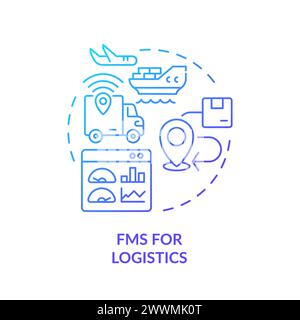 FMS for logistics blue gradient concept icon Stock Vector