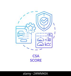 CSA score blue gradient concept icon Stock Vector