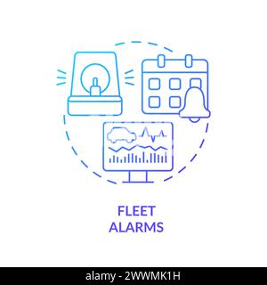 Fleet alarms blue gradient concept icon Stock Vector