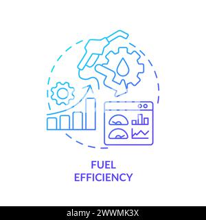 Fuel efficiency blue gradient concept icon Stock Vector