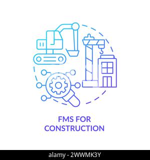 FMS for construction blue gradient concept icon Stock Vector