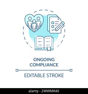 Ongoing compliance soft blue concept icon Stock Vector