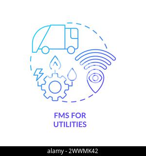FMS for utilities blue gradient concept icon Stock Vector